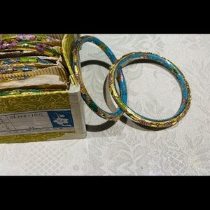 Copper bracelet in cloisonné enamel